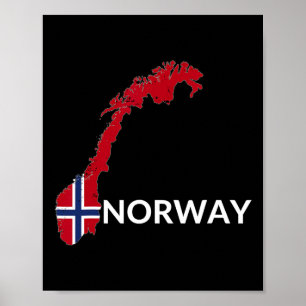 Norwegen Flagge Wandern Urlaub Norwegen Norwegisch Poster