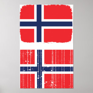 Norwegen-Flaggen-Plakat Poster