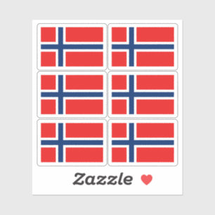 Norwegen-Flaggen-Sticker-Sammlung – Packung mit 6  Aufkleber