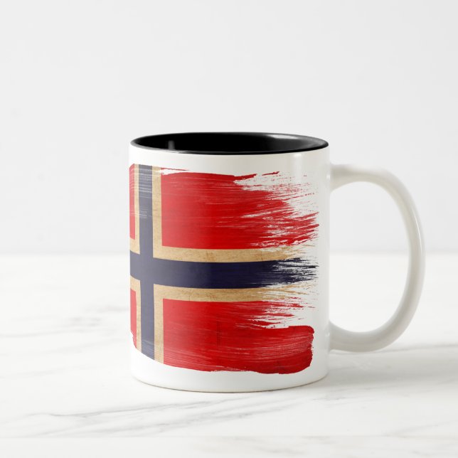 Norwegen-Flaggen-Tasse Zweifarbige Tasse (Rechts)