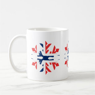 Norwegen-Flaggen-Winter-Schneeflocke-Entwurf Kaffeetasse