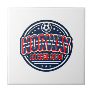 Norwegen Fußball 2026 Fußball Fett Land Typografie Fliese