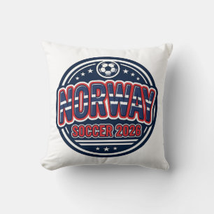 Norwegen Fußball 2026 Fußball Fett Land Typografie Kissen