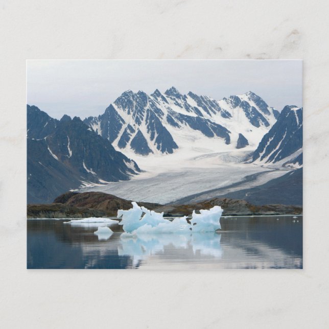 Norwegen, Gletscher und Eisberg Postkarte (Vorderseite)