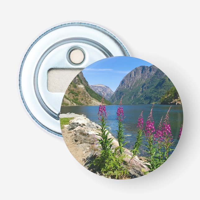 Norwegen Gudvangen Village Button Flaschenöffner (Vorderseite)