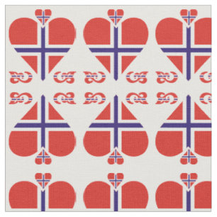 Norwegen Hearts and Swirls Muster Stoff