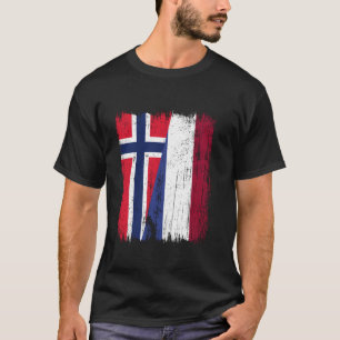 Norwegen Holland Halbflagge Norwegische Niederländ T-Shirt