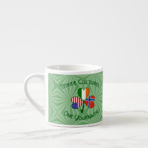 Norwegen Irland USA Kleeblatt Flagge Personalisier Espressotasse