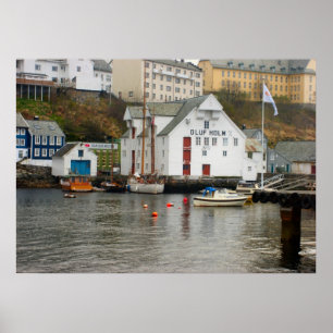 Norwegen, Jachthafen am Kopf von einem Fjord Poster