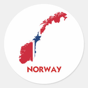 NORWEGEN-KARTE RUNDER AUFKLEBER