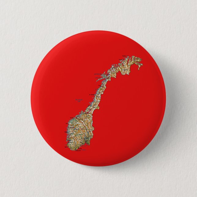 Norwegen-Karten-Knopf Button (Vorderseite)
