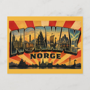 Norwegen Land Vintage Postkarte
