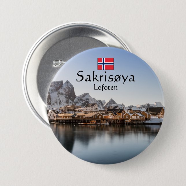 Norwegen Lofoten Button (Vorne & Hinten)