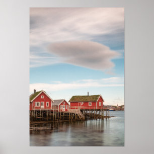 Norwegen Lofoten Fischerdorf Poster