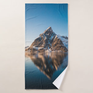 Norwegen Lofoten Mountain Badehandtuch