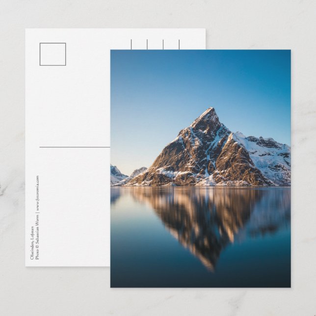 Norwegen Lofoten Mountain Postkarte (Vorne/Hinten)