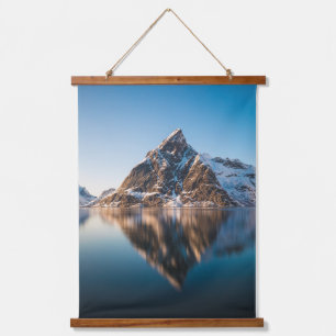 Norwegen Lofoten Mountain Wandteppich Mit Holzrahmen