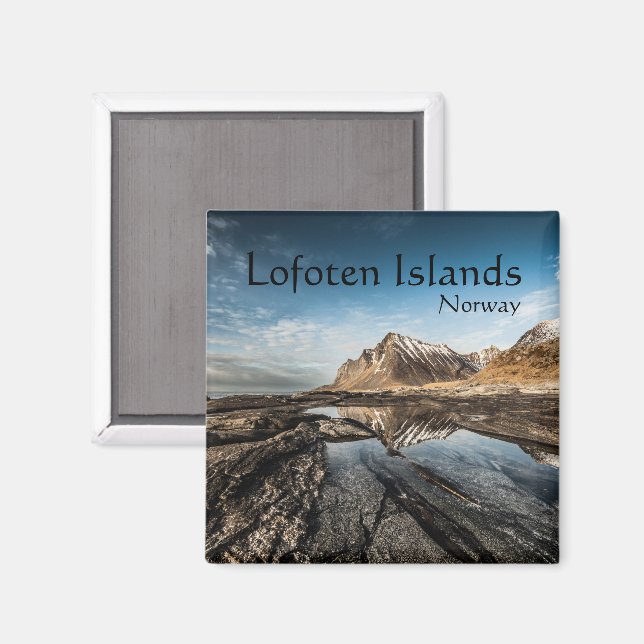 Norwegen Lofoten Souvenir Magnet (Vorderseite/Rückseite)