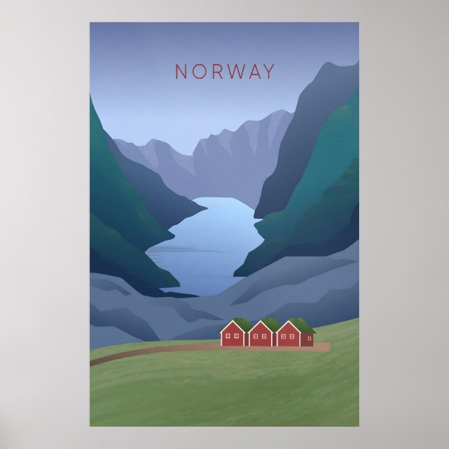 Norwegen Minimal Reiseplakat Poster (Vorne)