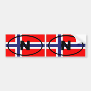 Norwegen N Europäisches Oval Autoaufkleber