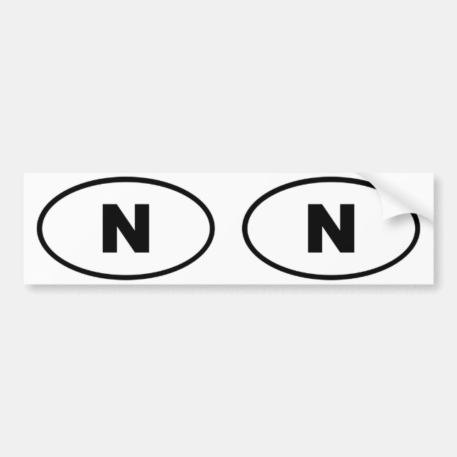 Norwegen - N - Europäisches Oval Autoaufkleber (Vorne)