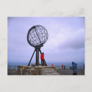 Norwegen, Nordkap, Globus-Symbol Postkarte