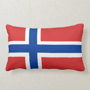 Norwegen/Norge norwegischer Akzent Flaggen-(kein Lendenkissen