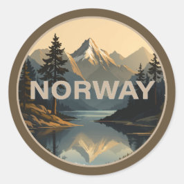 Norwegen Norge Skandinavien Europa Runder Aufkleber
