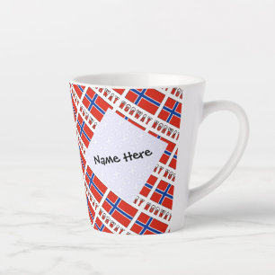Norwegen Norwegische Flagge gekachelt schwarze Per Milchtasse