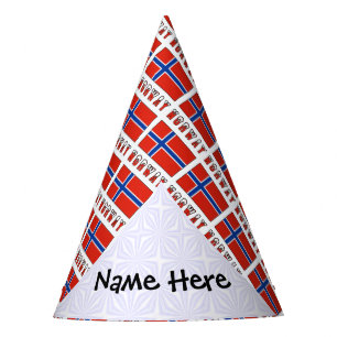 Norwegen Norwegische Flagge Kachel Persönlicher Na Partyhütchen