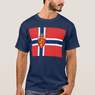 Norwegen, norwegische Flagge, mit Wappen/d blau T-Shirt