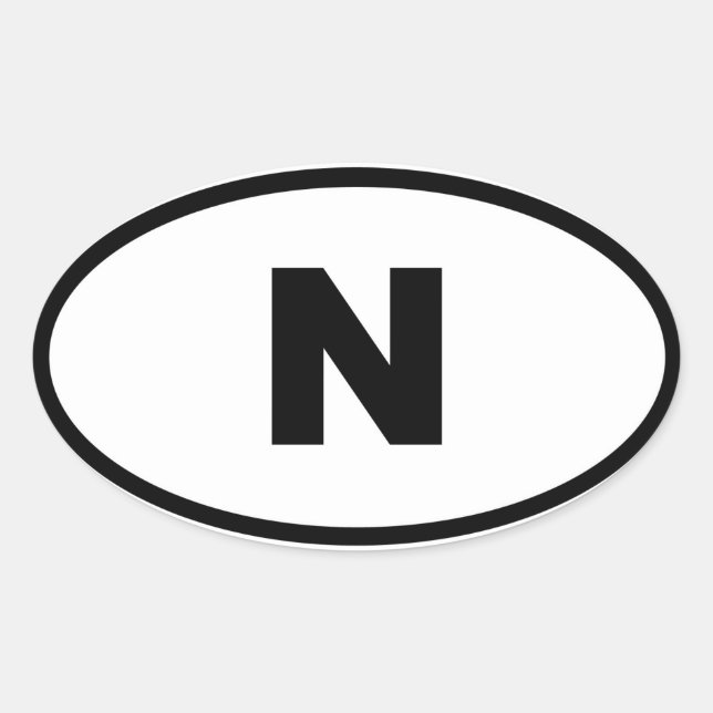 Norwegen Ovaler Aufkleber (Vorderseite)