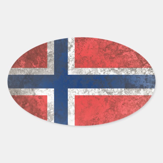 Norwegen Ovaler Aufkleber (Vorderseite)