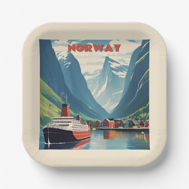 Norwegen Pappteller (Vorderseite)