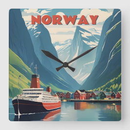 Norwegen Quadratische Wanduhr