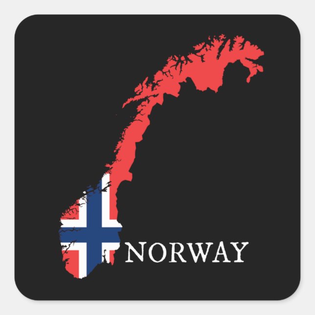 Norwegen Quadratischer Aufkleber (Vorderseite)