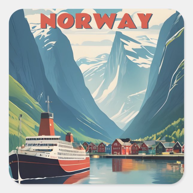 Norwegen Quadratischer Aufkleber (Vorderseite)