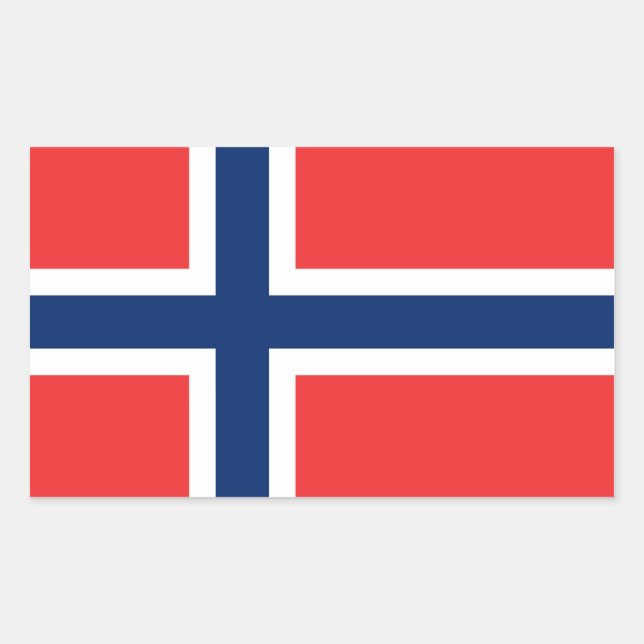 NORWEGEN RECHTECKIGER AUFKLEBER (Vorderseite)