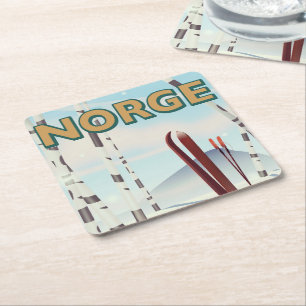 Norwegen Rechteckiger Pappuntersetzer