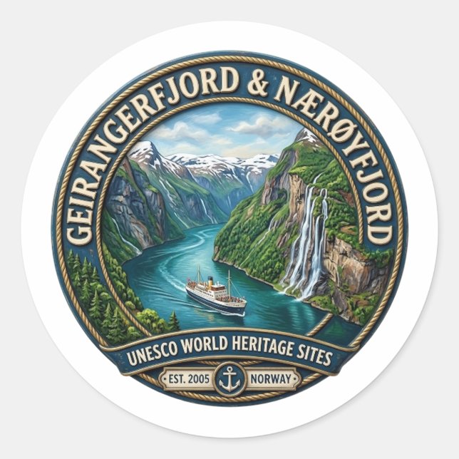NORWEGEN RUNDER AUFKLEBER (Vorderseite)