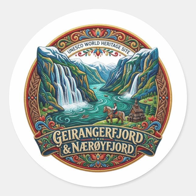 NORWEGEN RUNDER AUFKLEBER (Vorderseite)