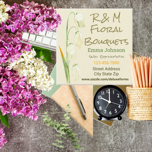 Norwegen Sage Drooping Lilies Quadratische Visitenkarte (Von Creator hochgeladen)