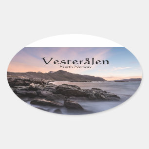 Norwegen Seascape Ovaler Aufkleber