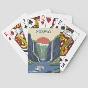 Norwegen Skandinavien Europa Fjord Minimalistisch  Spielkarten