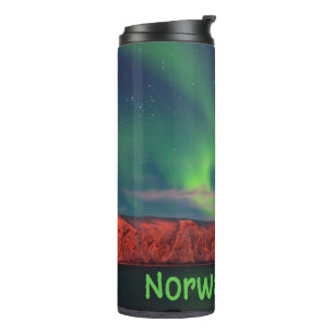 Norwegen Skandinavisch Nordlichter Rote Klippen Thermosbecher
