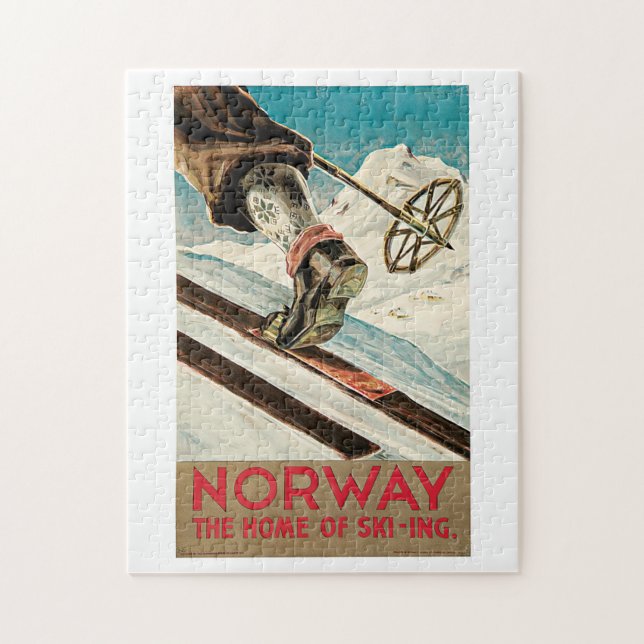 Norwegen Ski Vintage Reise (Vertikal)