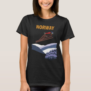 Norwegen Skisprung Winter Retro Reise T-Shirt