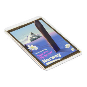 Norwegen Snowboarden vintage Reiseposter Magnet