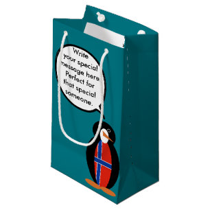Norwegen sprechende Ms Penguin Personalisiert Kleine Geschenktüte