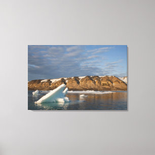 Norwegen, Svalbard, Spitsbergen-Insel, Sonnenunter Leinwanddruck